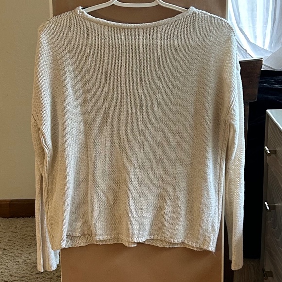 BRANDY MELVILLE Crew Neck  Cream Light Knit Long Sleeve Sweater OS - Picture 2 of 3